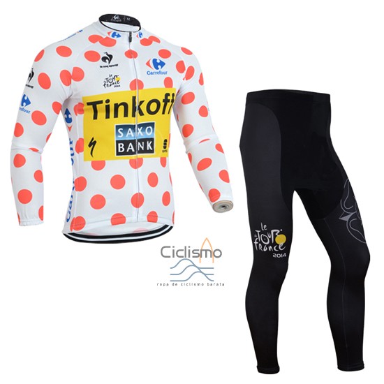 Saxobank Lider Ropa Ciclismo Culotte Largo 2014 Hombre Mangas Largas Blanco y Rojo
